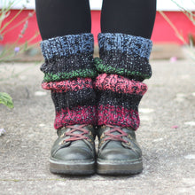 Load image into Gallery viewer, Leg Warmers - Strippy with Metallic Black
