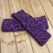 Load image into Gallery viewer, Leg Warmers - Lilac and Metallic Black