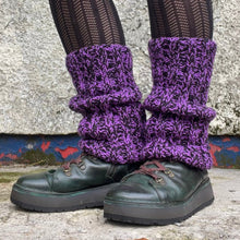 Load image into Gallery viewer, Leg Warmers - Lilac and Metallic Black
