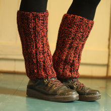 Load image into Gallery viewer, Leg Warmers - Berry and Metallic Black
