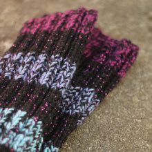 Load image into Gallery viewer, Leg Warmers - Strippy with purple and blues