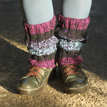 Load image into Gallery viewer, Leg Warmers - Strippy with purple and blues