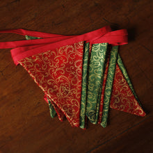 Load image into Gallery viewer, Christmas Bunting - red ribbon
