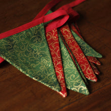 Load image into Gallery viewer, Christmas Bunting - red ribbon