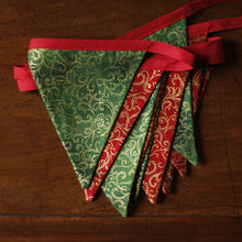 Load image into Gallery viewer, Christmas Bunting - red ribbon
