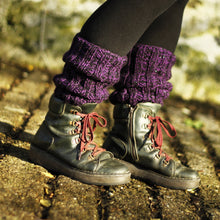 Load image into Gallery viewer, Leg Warmers - Violet and Metallic Black
