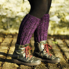 Load image into Gallery viewer, Leg Warmers - Violet and Metallic Black