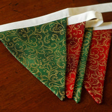 Load image into Gallery viewer, Christmas Bunting - white ribbon