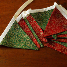 Load image into Gallery viewer, Christmas Bunting - white ribbon