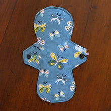 Load image into Gallery viewer, 'Butterflies on Green' Cloth Menstrual Pad