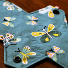 Load image into Gallery viewer, 'Butterflies on Green' Cloth Menstrual Pad