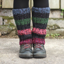 Load image into Gallery viewer, Leg Warmers - Strippy with Metallic Black
