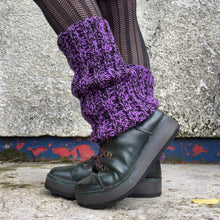 Load image into Gallery viewer, Leg Warmers - Lilac and Metallic Black
