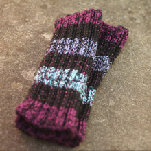 Load image into Gallery viewer, Leg Warmers - Strippy with purple and blues

