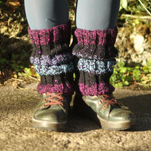 Load image into Gallery viewer, Leg Warmers - Strippy with purple and blues
