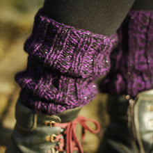 Load image into Gallery viewer, Leg Warmers - Violet and Metallic Black
