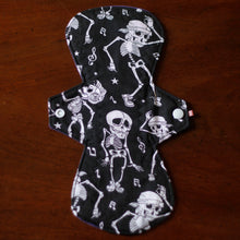 Load image into Gallery viewer, &#39;Dancing Skeletons&#39; Cloth Menstrual Pad
