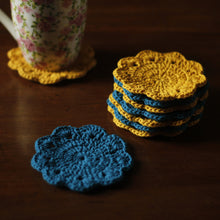 Load image into Gallery viewer, Set of Four Crochet Coasters (Teal)
