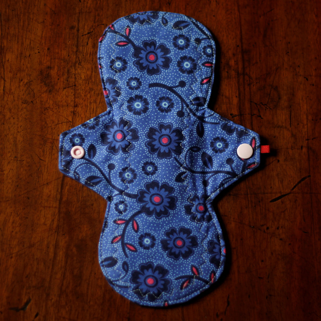 'Blue Floral' Cloth Menstrual Pad