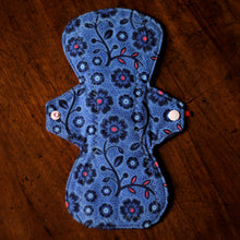 Load image into Gallery viewer, &#39;Blue Floral&#39; Cloth Menstrual Pad
